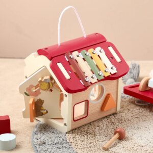 Montessori Wooden Baby Toy Busy Box