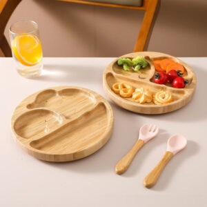 Wooden Baby Feeding Tableware Set