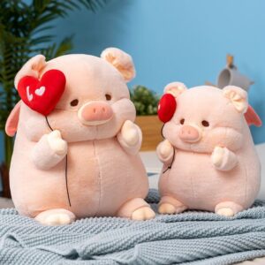 Adorable Pink Piggy Love Balloon Plush Toy