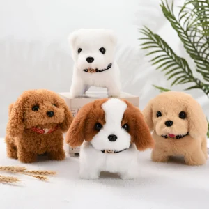 Interactive Plush Electric Puppy - Walking, Barking, Nodding, Tail Wagging Toy Dog